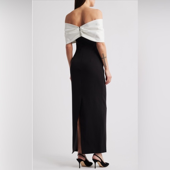 Sonya moda Belluno off the shoulder column bow dress XL NWOT - Picture 2 of 9